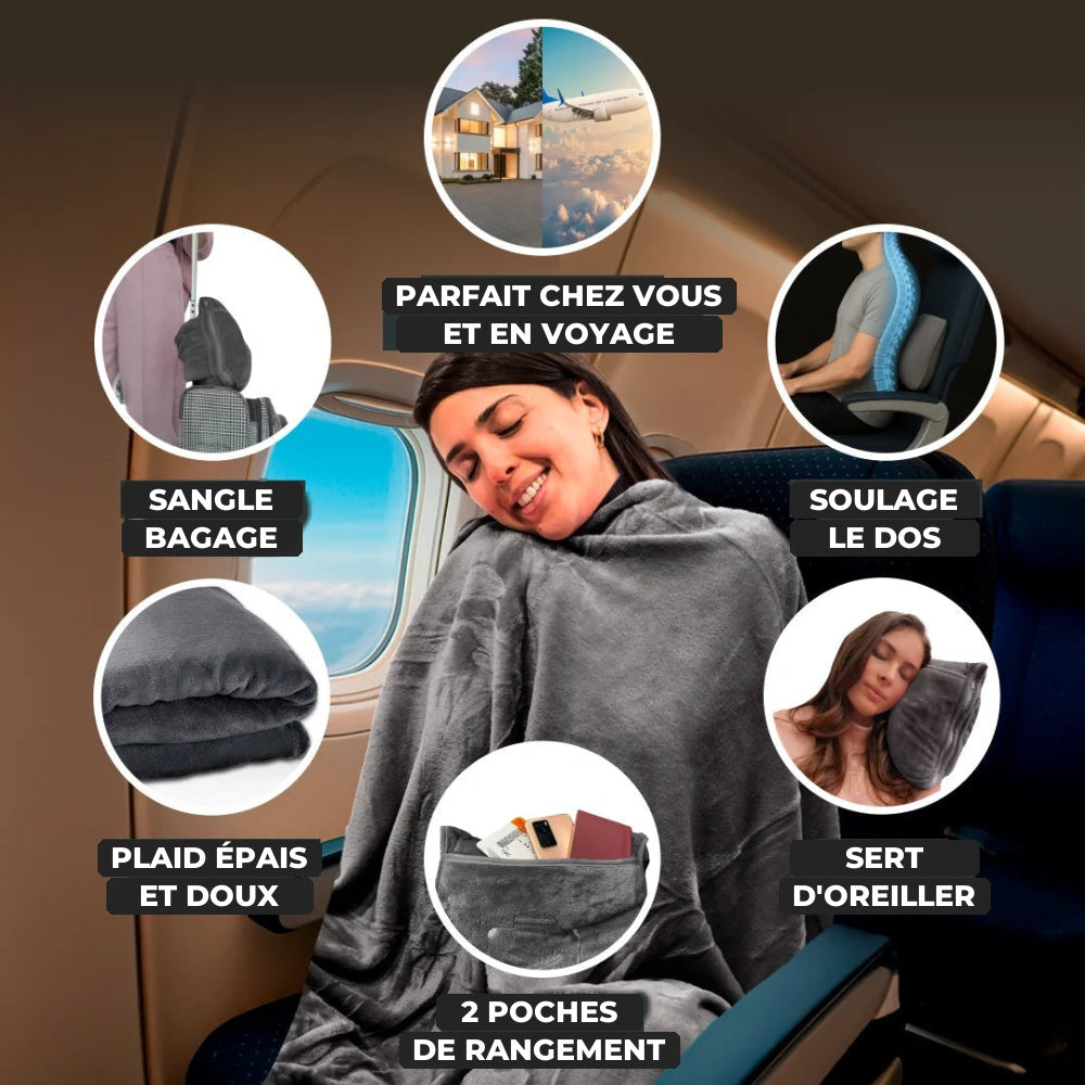 Soulage Vie Plaid de Voyage 2-en-1