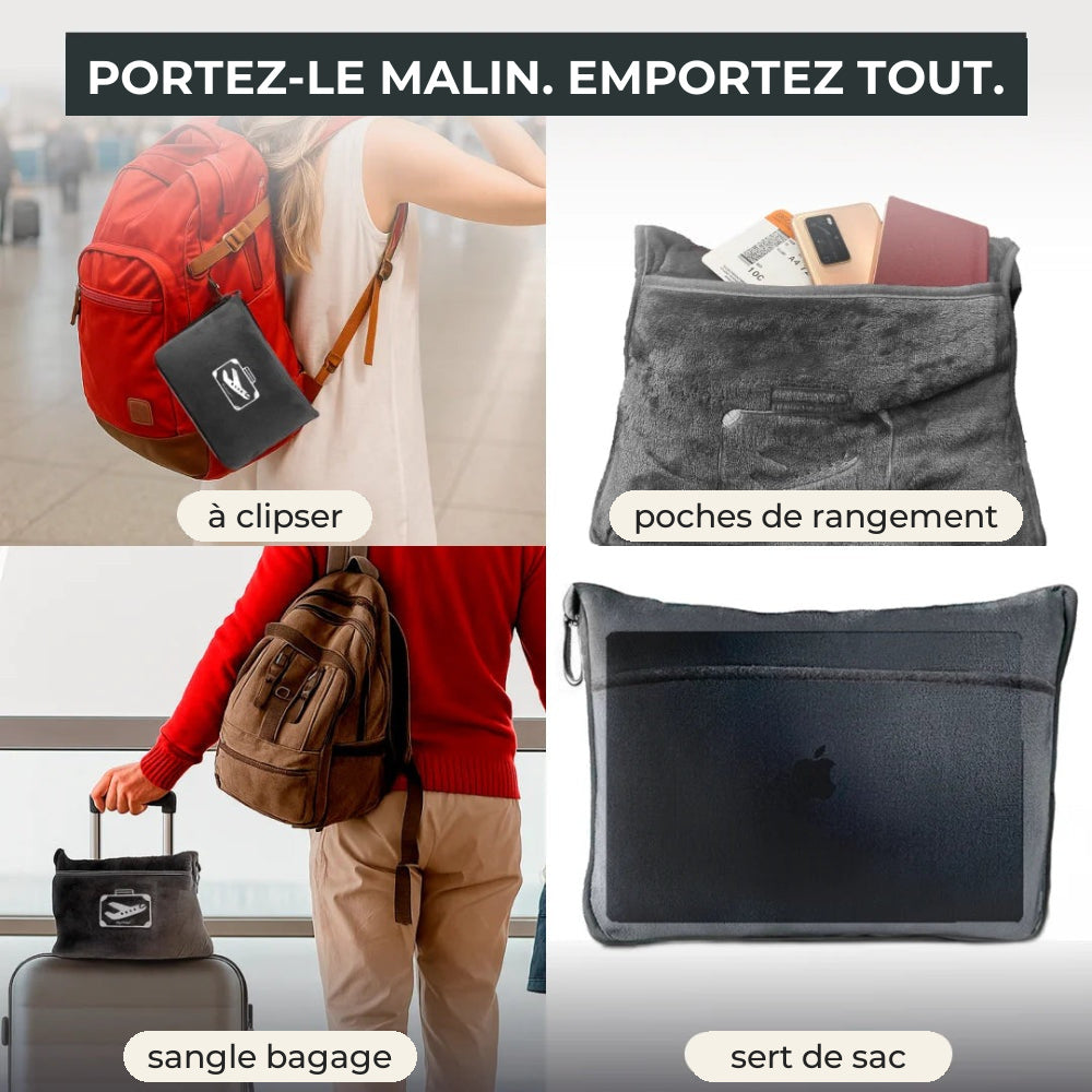Soulage Vie Plaid de Voyage 2-en-1